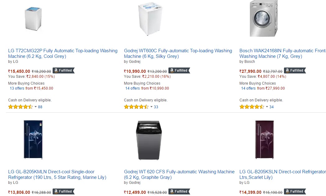 Buy Large Appliances upto 30% off from Amazon India
