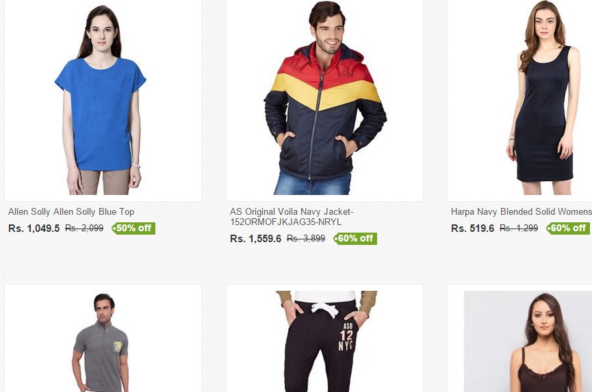 Get Minimum 50% off on Clothing from Ebay India