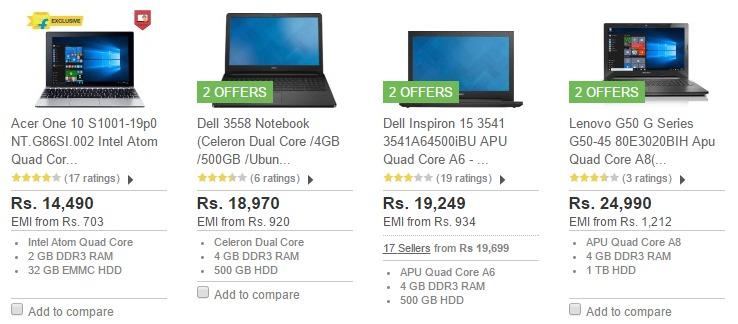 Buy Top 20 handpicked laptops at best prices from Flipkart