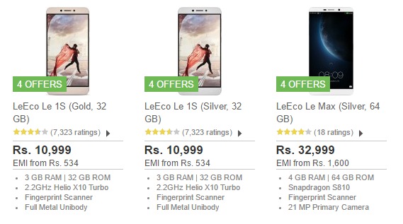 LeEco day: Great offers on LeEco smartphones + 5% extra Discount